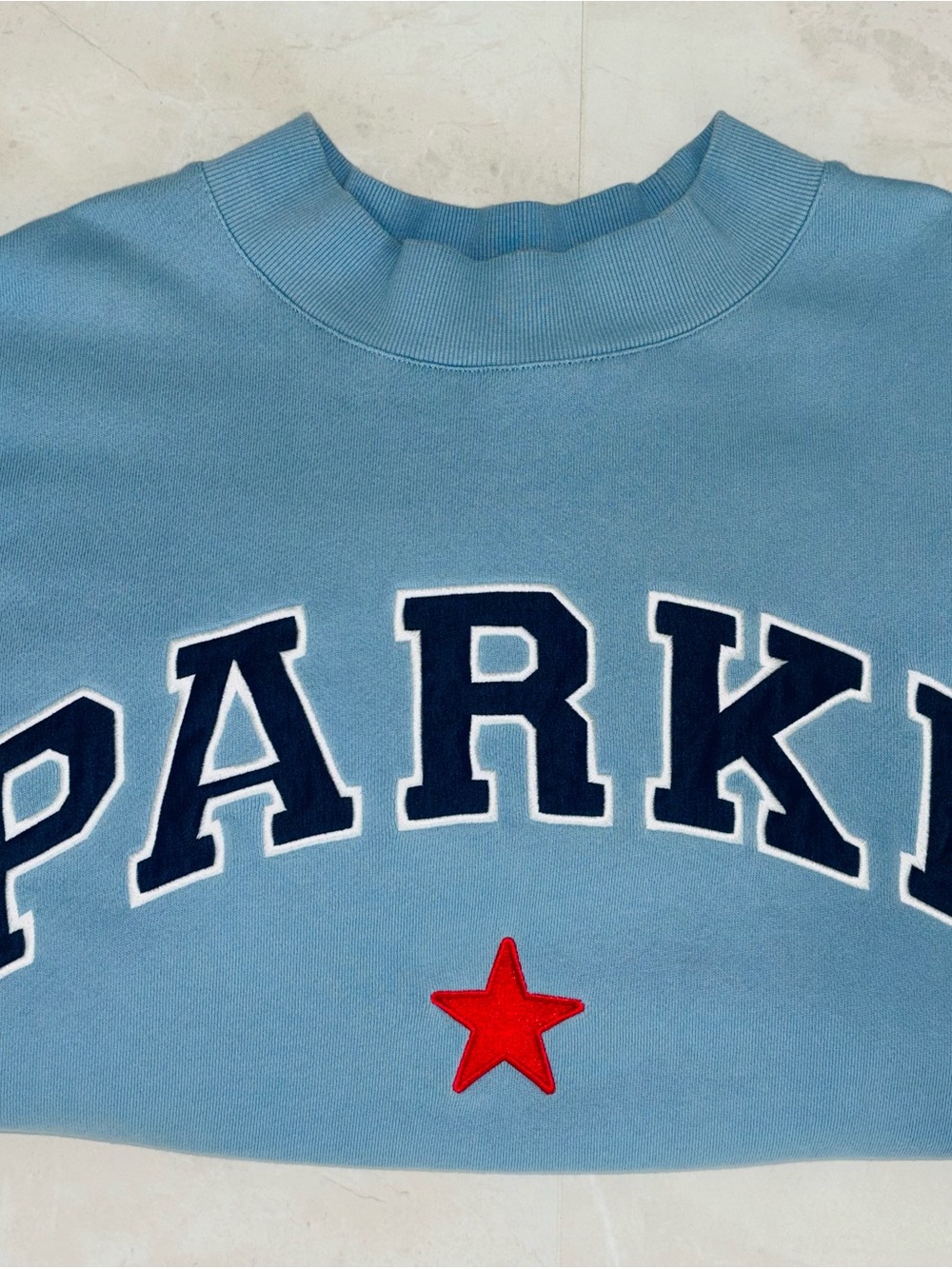 ❤️ rare PARKE Heritage Coastal mockneck blue navy red star XXL